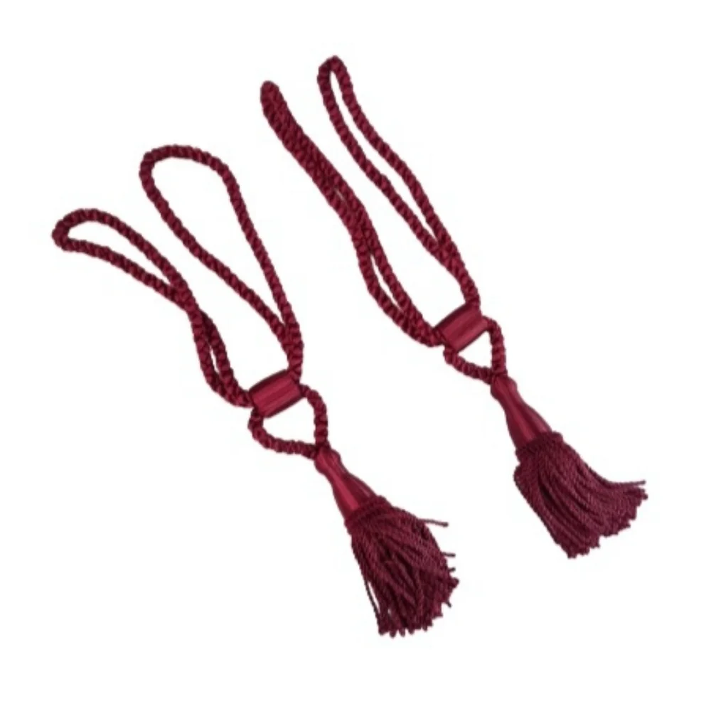 Set of 2 Burgundy Curtain Tassel Tie-Backs | EUC